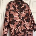 Love Tree  pink brown camo long bomber jacket size large Photo 2