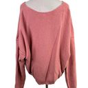 Free People  Pink Take Me Places Oversized Draped Sweater Size Large Photo 6