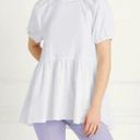 Hill House  The Francesca Tunic Top White Cotton Light Weight Hi Lo Hem Photo 0