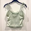 Hollister NWT  Green Satin Ruched Cami Top - Medium Photo 5