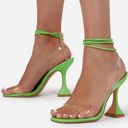 EGO heel sandals with ankle tie transparent upper Size 6.5 Photo 0