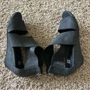 Eileen Fisher  Kes Perforated Nubuck Wedge Sandals in Black Size 8 Photo 6