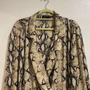 Pretty Little Thing  Taupe Snake Tie Waist Shirt Dress Sz 16 Photo 8