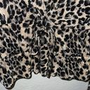 ZARA ✨ Black Cream Leopard Print Faux Wrap Smocked Long Sleeve V Neck Sz M Top✨ Photo 9