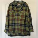 We The Free NWOT Free People Izzie Cargo Plaid Cotton  Flannel Jacket Shirt Sz S Photo 5