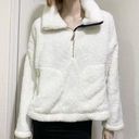 Tommy Hilfiger Ivory White Teddy Soft Plush 1/4 Zip Sweater Size L Photo 0