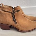 Frye  Satcha Moto Leather Suede Ankle Boots Booties Heeled Photo 2