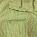 Mountain Hardwear  Striped Short Sleeve Button Front Blouse Size 10 Green Outdoor Photo 3