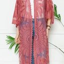 Style Apparel Rust lace/ sheer kimono duster Red Photo 0