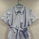 Hill House  Laura Dress Oxford Blue Embroidered Button Down Dress XXL Photo 5