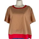 W118 By Walter Baker Walter Baker Leilani Short Sleeve Boxy Top Camel Red Size S Photo 2