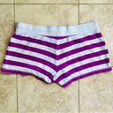 Aeropostale  Purple/White Stripes Jersey Shorts. Women’s Size L Photo 1