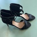 joe's jeans  Marcy Sandal black denim
wrap around Leather straps Women’s size 6.5 Photo 3