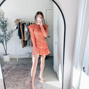 Majorelle Revolve  Lee Coral Lace Ruffle Long Sleeve Mini Dress Photo 2