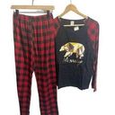 Soloyee Mama Bear Black Red Buffalo Plaid Pajama Set M Stretch Long Sleeve Size M Photo 0