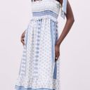 ZARA Blue And White Smocked Maxi Dress Photo 0