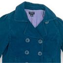 American Eagle Y2K  Teal Blue Big Button Double Breasted Pea Coat Size Large Photo 6