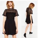 ZARA  Black Embroidery Mini Dress Photo 1