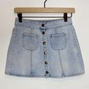 Brandy Melville Melville | Jean Button Micro Mini Acid Wash Skirt Photo 0