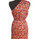 BCBGeneration  Women's Orange Glow Multi One Shoulder Dress Pockets Photo 3