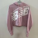 New Balance Pre-Owned LG  Pink/White Logo Cropped Hooded Long Sleeve Shirt Photo 1