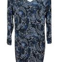 J.Jill  Wearever Collection Stretch Jersey Knit Paisley Print Dress Petite Large Photo 0