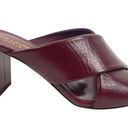 Saint Laurent  LouLou Leather Slide Sandals Block Heel Deep Red Size 37 Photo 1