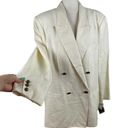 Jennifer Moore VTG  100% Linen Double Breasted Career Blazer Cream Oversized 18W Photo 4