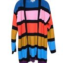 Woven Heart Color Block Long Open Front Cardigan  Size Small Photo 0