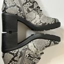 Shoedazzle Adrianna Block Heel Bootie Black White Snakeskin design Size 6 Photo 3