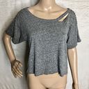 n: Philanthropy Codie Distressed Gray Crop Tee Photo 0