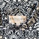 Philosophy  Sz S Womens Black White Damask Print Sheath Dress Cocktail Career Photo 5