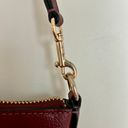 Coach Polly Pebble Leather Top Zip Gold Hardware Crossbody Bag - Cherry Red Photo 7