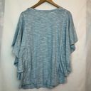 Westbound NEW NWT  Short Flutter Sleeve Tee Blue White Stripe Cotton Viscose Boho Photo 6