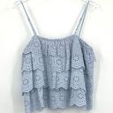 AQUA  Tiered Eyelet Camisole Top in Blue Size Small NWT Photo 2