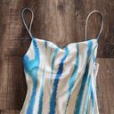 Retrofete Amika Dress in Blue Zebra Size Small Sleeveless Maxi Silk Thigh Slit Photo 2