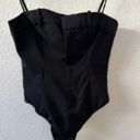 ZARA NWT  Woman Waistband Effect Black Top Bodysuit Size M Photo 0