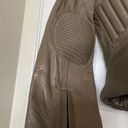 BCBGMAXAZRIA  taupe brown real leather full zip cropped moto jacket size small Photo 6