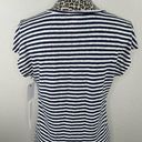 Caslon Navy/White Striped Linen Short Sleeve Lightweight Tunic Top Oversized XXS NWT Photo 6