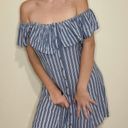 American Eagle  Blue And White Striped Button Down Dress Photo 0