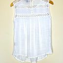 Zac and Rachel  white crew crochet lace sleeveless tank blouse Photo 3