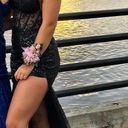 Black Sequin Corset Prom Dress Size 8 Photo 0