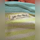 Free People NWOT  We the Free Classic Striped Oversized Crewneck - Lime Combo - L Photo 5