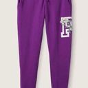 PINK - Victoria's Secret  Purple Floral Fleece Everyday Lounge Jogger Small Photo 5