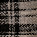 Mad cloth giant black and white plaid woven blanket scarf w fringe detail NWOT Photo 6