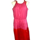 London Times  Color Block Shoulder tie Halter A-line Dress Photo 1