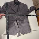 BCBGMAXAZRIA  Blazer Jacket Women S Gray Linen Pinstripe Belted Stretch Button Up Photo 1