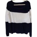 PaperMoon  Navy & White Chunky Oversized Sweater Photo 0