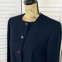 Dress Barn  Pinstripe Long Line Blazer Jacket Blue Tan 10 Suit Coat Photo 4