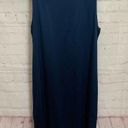 DKNY  blue and black scoop neck silk sheath dress size P Photo 2